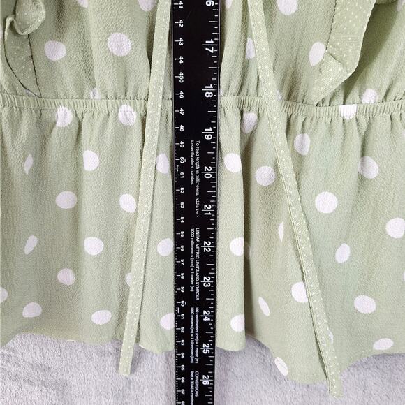 Womens Top Large Boho Peasant Polka Dot Ruffle Feminine Forest Fairy Cottagecore - Picture 5 of 7